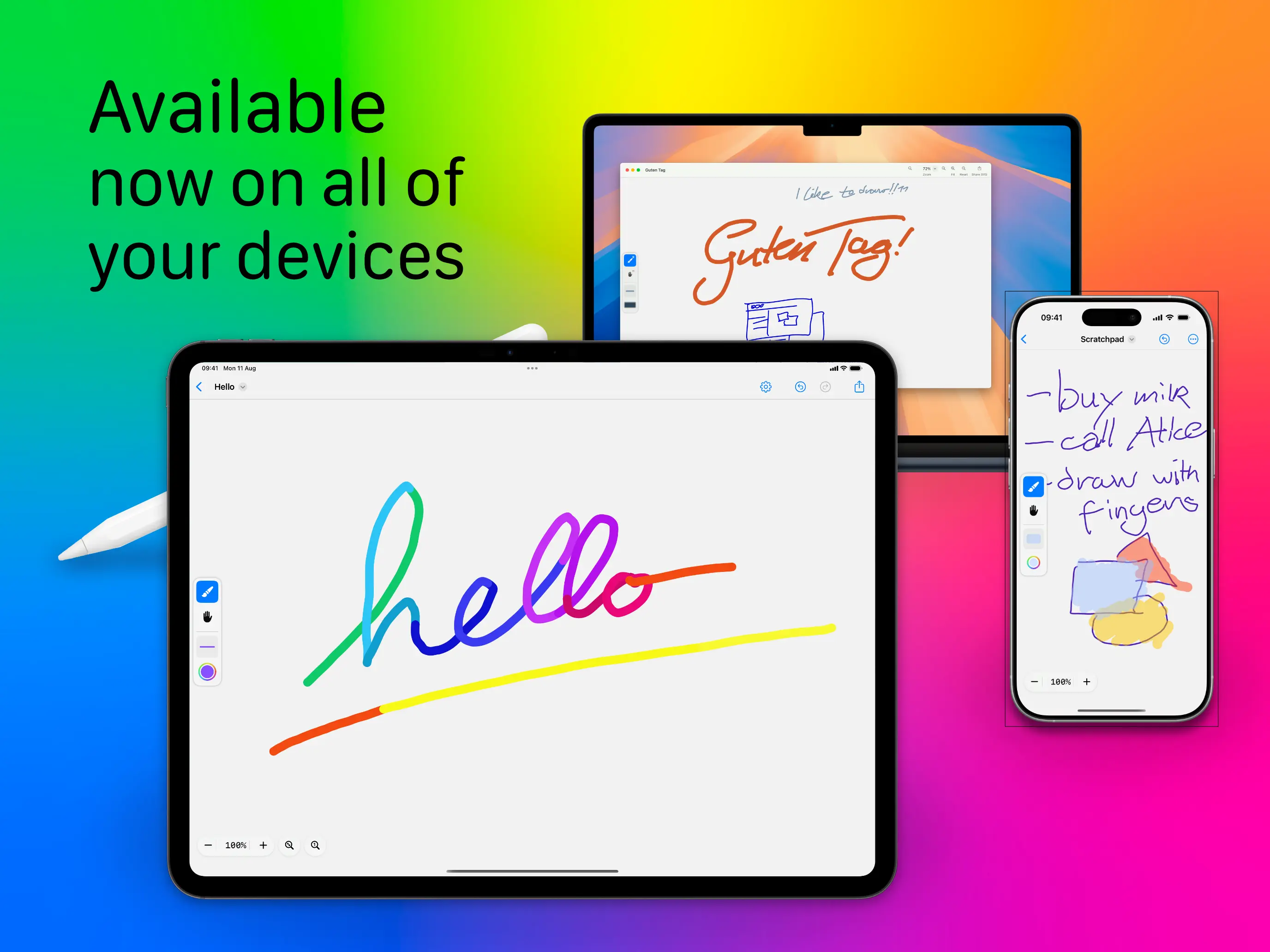 Infinite Canvas running on Mac, iPhone, and iPad